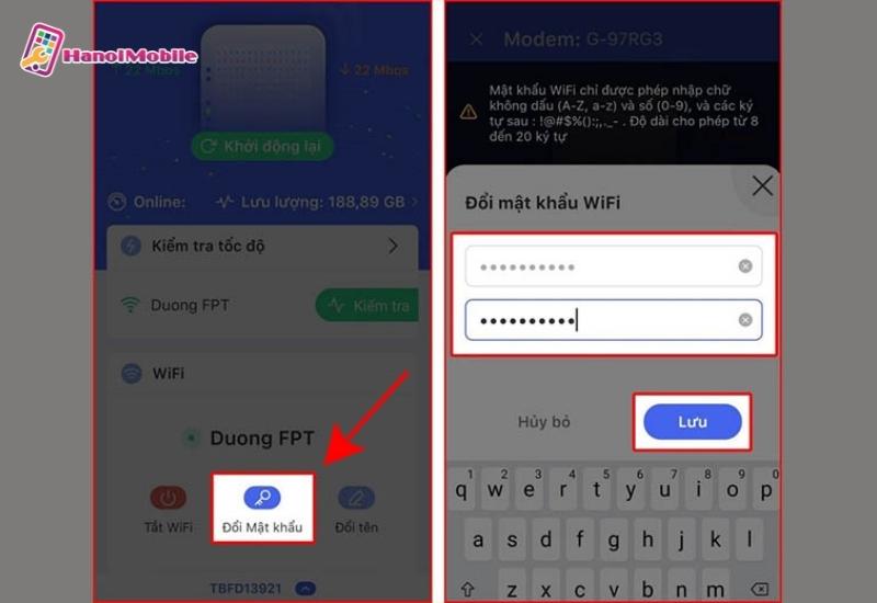 Cách đổi mật khẩu Wifi mạng FPT bằng ứng dụng hi fpt